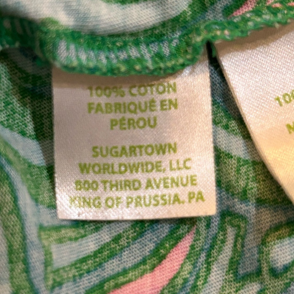 Lilly Pulitzer girls' shift dress vibrant “Multi Lily Lounge" palm print. - Picture 7 of 7